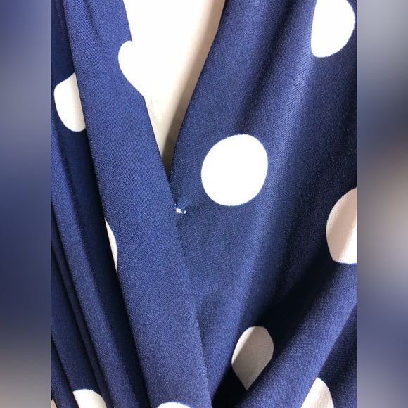 Eliza J Navy Blue Polka Dot Sleeveless Mini Dress Size 4 - Picture 3 of 10